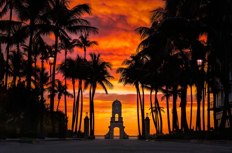 Worth Avenue, Palm Beach at sunset